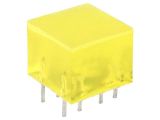 LED diode, yellow, 10x10mm, 5~20mcd, 10mA, 120°, THT