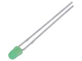 LED diode, green, 2.9mm, 80~250mcd, 20mA, 50°, THT