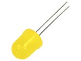 LED diode, yellow, 10mm, 40~45mcd, 20mA, 40°, THT