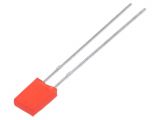 LED диод, червен, 5x2x7.15mm, 70~120mcd, 20mA, 130°, плосък, THT