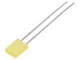 LED диод, жълт, 5x2x7.15mm, 30~70mcd, 20mA, 130°, плосък, THT