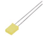 LED diode, yellow, 5x2x7.05mm, 20~45mcd, 20mA, 130°, flat, THT