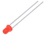 LED diode, red, 3mm, 270~460mcd, 20mA, 60°, THT
