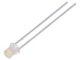 LED diode, neutral white, 3mm, 780~1300mcd, 20mA, 100°, THT