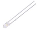 LED diode, cool white, 3mm, 5000~8500mcd, 20mA, 30°, THT