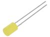 LED диод, жълт, 5mm, 70~120mcd, 20mA, 130°, THT