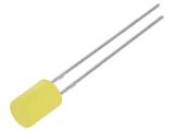 LED диод, жълт, 5mm, 70~120mcd, 20mA, 130°, THT 143084