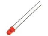 LED diode, red, 3mm, 5.6~19mcd, 10mA, 45°, THT