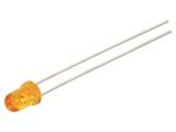 LED diode, orange, 3mm, 65~180mcd, 20mA, 45°, THT