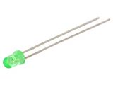 LED diode, green, 3mm, 110~240mcd, 20mA, 45°, THT