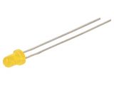 LED diode, yellow, 3mm, 65mcd, 10mA, 60°, THT