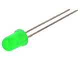LED diode, green, 5mm, 85~180mcd, 20mA, 40°, THT