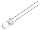 LED diode, cool white, 5mm, 20mA, 30°, THT