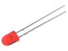 LED diode, red, 5.1x4.3mm, 2180~4200mcd, 20mA, 100/40°, convex, THT