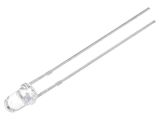 LED diode, pink, 3mm, 20mA, 30°, THT