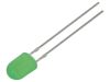 LED diode, green, 5.1x4.3mm, 750~1120mcd, 20mA, 100/40°, convex, THT