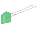 LED diode, green, 1.8x7.05mm, 330~500mcd, 20mA, 30°, flat, THT
