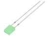 LED diode, green, 2x4x5mm, 520~530mcd, 20mA, 100°, flat, THT