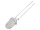 LED diode, warm white, 5mm, 90000~110000mcd, 70mA, 8°, THT
