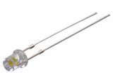 LED diode, warm white, 3mm, 750~1120mcd, 20mA, 140°, THT