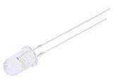 LED diode, warm white, 5mm, 2180~3000mcd, 10~15mA, 30°, THT