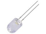 LED diode, warm white, 8mm, 14400~18000mcd, 20mA, 30°, THT
