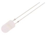 LED diode, warm white, 5mm, 500~750mcd, 20mA, 30°, THT