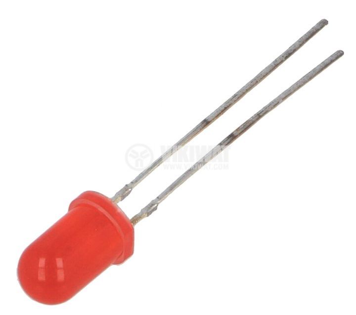 LED diode, red, 5mm, 20mcd, 20mA, 30°, THT
