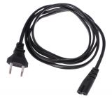 Power cord CEE 7/17 (C) to IEC C7, 2x0.5mm2, 1.5m, black