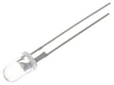LED diode, cool white, 5mm, 30000~40000(typ)-50000mcd, 75mA, 15°, THT
