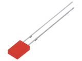 LED диод, червен, 2x4.95x6.96mm, 45~68mcd, 20mA, 150°, плосък, THT