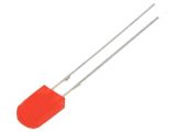 LED diode, red, 2.43x5x8.6mm, 150~220mcd, 20mA, 100°, flat, THT
