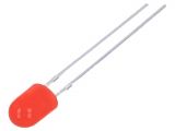 LED diode, red, 5.1x4.3mm, 2180~3000mcd, 20mA, 100/40°, convex, THT