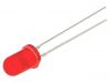 LED diode, red, 5mm, 100~130mcd, 10~15mA, 60°, THT