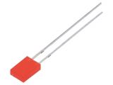 LED diode, red, 2x4.95x6.96mm, 100~150mcd, 20mA, 150°, flat, THT