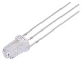 LED diode, red/yellow, 5mm, 2180~3000mcd, 12~20mA, 30°, THT