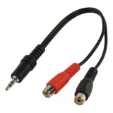 Cable, plug 3.5 stereo/m-2xRCA/f, 0.2 m