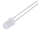LED диод, студено бял, 5mm, 4200~5800mcd, 20mA, 100°, THT