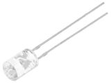LED диод, студено бял, 5mm, 1560~2180mcd, 20mA, 100°, THT