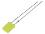 LED diode, yellow, 2x4.95x6.96mm, 45~68mcd, 20mA, 150°, flat, THT