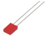 LED diode, red, 2x5x7mm, 4mcd, 10mA, 140°, flat, THT
