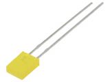 LED диод, жълт, 2x5x7mm, 10mcd, 20mA, 110°, плосък, THT