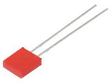 LED diode, red, 2x7x8mm, 9mcd, 20mA, 80°, flat, THT