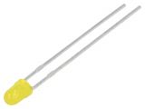 LED diode, yellow, 2.9mm, 30mcd, 20mA, 60°, THT