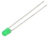 LED diode, green, 3mm, 4~14mcd, 20mA, 30°, THT