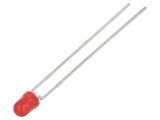 LED diode, red, 3mm, 280~710mcd, 20mA, 44°, THT