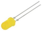 LED diode, yellow, 5mm, 1.6~10mcd, 10mA, 60°, THT