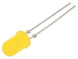 LED diode, yellow, 5mm, 1.6~10mcd, 10mA, 30°, THT
