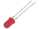 LED diode, red, 5mm, 1~2mcd, 2mA, 50°, THT