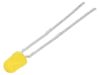 LED diode, yellow, 3mm, 1~2mcd, 2mA, 25°, THT